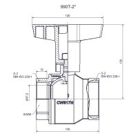 Comfort-Heizungskugelhahn DN 50 2" IG m. Iso-T-Griff...