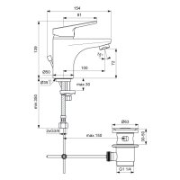 sanibel 1001-Waschtisch-Batterie A16 mit Ablaufgarnitur...