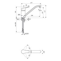 sanibel 1001-Spültisch-Batterie A16 für Niederdruck verchromt