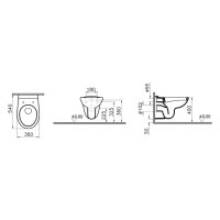 sanibel 1001-Wand-Tiefspülklosett A18 Ausladung 540mm weiß