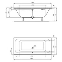 Acryl-Badewanne sanibel 1001 Duo A14 1800x800x450mm weiß