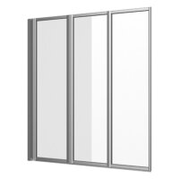 Sanibel 1001-Faltwand 3-teilig 1400x1400mm silber/Aquaperl