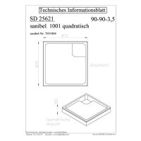 Wannenträger für Acryl-Duschwanne sanibel 1001 A14 superflach 900x900mm