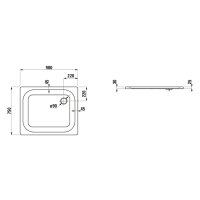 Stahl-Brausewanne Sanibel 1001 superflach, 900x750x25mm weiß