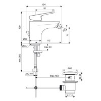 sanibel 1001-Bidet-Batterie A16 verchromt