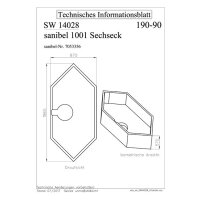 Wannenträger für Acryl-Sechseckbadewanne sanibel 1001 A14 1900x900mm