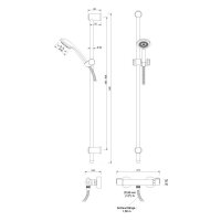 sanibel 1001-Renovierungsset A17 mit Brausethermostat, HB 3S, Wandst 900mm vc