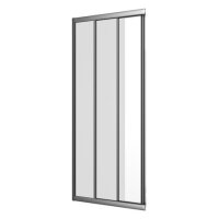 sanibel 1001-Eckdusche 3-teilig drehbar A19 Schenkel 750x1850mm silber/Aquaperl