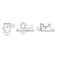 sanibel 1001-Wandbidet A18 Ausladung 520mm weiß