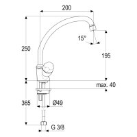 sanibel 1001-Zweigriff-Spültisch- Batterie A17 mit...