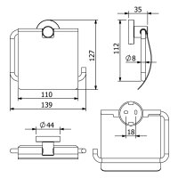 sanibel 1001-Papierhalter A23 mit Deckel verchromt