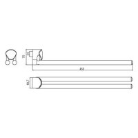 sanibel 2000-Handtuchhalter 2-teilig A17 450mm Ausladung...