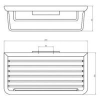 sanibel 2000-Schwammkorb tief 200x100mm A17 mit verdeckter Befestigung verchromt