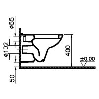 sanibel 3001 Wand-Tiefspülklosett geschlossener Spülrand eckige Form weiß