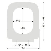 sanibel 3001 WC-Sitz eckig A23 m. Deckel Absenkautomatik Edelstahl abnehmbar weiß