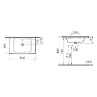 sanibel 3001 Möbel-WT SLIM 800x490mm...