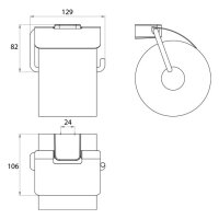 sanibel 3001-Papierhalter A17 mit Deckel verchromt