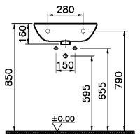 sanibel 3001 Waschtisch 500x420mm runde Form weiß