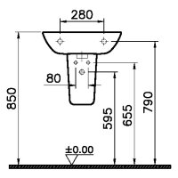 sanibel 3001 Waschtisch 500x420mm runde Form weiß