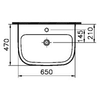 sanibel 3001 Waschtisch 650x470mm runde Form weiß