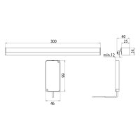 sanibel 3001-LED-Spiegelklemmleuchte A17 horizontal A-A++...