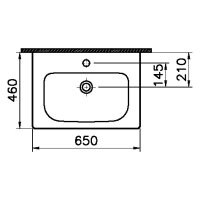 sanibel 3001 Möbel-Waschtisch 650x460mm softedge unterbaufähig weiß