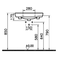 sanibel 3001 Möbel-Waschtisch 650x460mm softedge unterbaufähig weiß