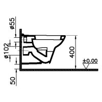 sanibel 3001 Wand-Flachspülklosett geschlossener Spülrand eckige Form weiß