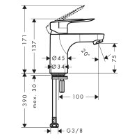 sanibel 3001 Standventil A23 DN 15(1/2") mit...