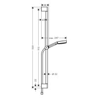 sanibel 3001-Brauseset A23 m. Handbrause EcoPlus Wandstange 959mm/Schlauch verchr