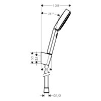 sanibel 3001-Wannen-Brauseset A23 mit Handbrause EcoPlus, Schlauch/Halter vc