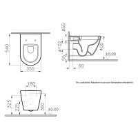 sanibel 3001 Wand-Tiefspülklosett PLUS spülrandlos S-Flush verd. Bef. rund weiß