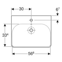 Waschtisch sanibel 5001 E 600x480 mm A15 weiß