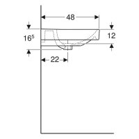 Waschtisch sanibel 5001 E 600x480 mm A15 weiß