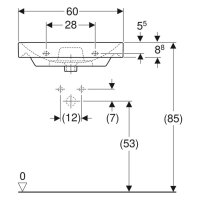 Waschtisch sanibel 5001 E 600x480 mm A15 weiß