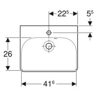 Handwaschbecken sanibel 5001 E 450x360mm A15 weiß