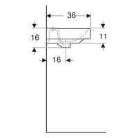 Handwaschbecken sanibel 5001 E 450x360mm A15 weiß