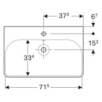 Waschtisch sanibel 5001 E 750x480 mm A15 weiß