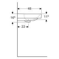 Waschtisch sanibel 5001 E 750x480 mm A15 weiß