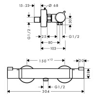 sanibel 3001/5001-Brausethermostat A15 Aufputz EcoPlus...