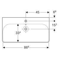 Waschtisch sanibel 5001 E 900x480 mm A15 weiß