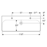 Waschtisch sanibel 5001 E 1200x480 mm A15 weiß