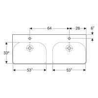 Doppelwaschtisch sanibel 5001 E 1200x480mm A15 weiß