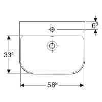 Waschtisch sanibel 5001 rund 600x480mm A15 weiß