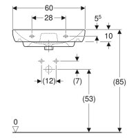 Waschtisch sanibel 5001 rund 600x480mm A15 weiß