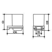 sanibel 5001-Glashalter A23 mit mattiertem Kristallglas...