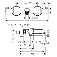 sanibel 3001/5001-Wannenthermostat A15 Aufputz EcoPlus...