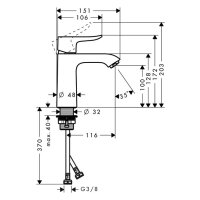 sanibel 5001-Waschtisch-Batterie A18 ohne Ablaufgarnitur...