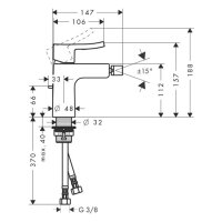 sanibel-5001-Bidet-Batterie A15 Nr. 14216 verchromt