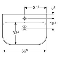 Waschtisch sanibel 5001 rund 700x480mm A15 weiß